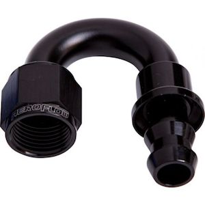 Hose Ends Push Lock: 180 Deg Push Lock Hose End Aeroflow