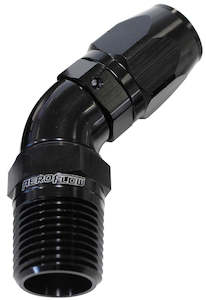 550 Series Full Flow 1: 45 deg Male NPT Full Flow Swivel Hose End Aeroflow