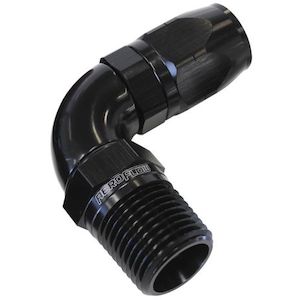 550 Series Full Flow 1: 90 Deg Male NPT Full Flow Swivel Hose End Aeroflow