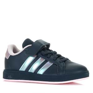 Footwear: Adidas Grand Court 2.0 EL Youth Aurora Ink/Iridescent