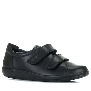 Footwear: Ecco Soft 2.0 206513 Velcro Black Mono