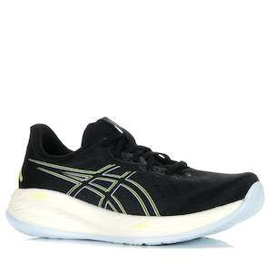 Footwear: Asics Gel-Cumulus 26 Wide (2E) Black/Safety Yellow