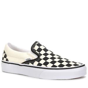 Footwear: Vans Classic Slip-Ons Checkerboard Black/White