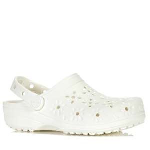 Crocs Classic Floral Cut Out Clog Chalk