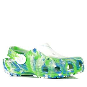 Footwear: Crocs Kids Classic Glow Marbled Clog Prep Blue/Multi