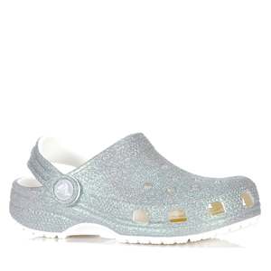 Crocs Kids Classic Clog Iridescent Glitter White