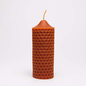 Pure beeswax pillar candle in nine colours made in Waipara, Aotearoa