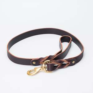 Leather and brass dog lead in three lengths and styles, made in Ōtautahi, New Zealand