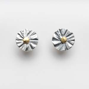 Jewellery: Silver peel studs by Lucía Araoz made in Dunedin, New Zealand