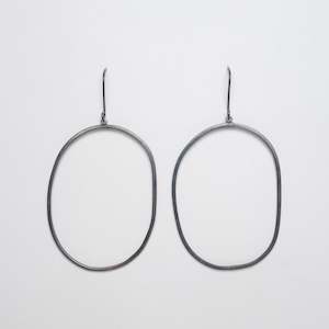 Oxidised sterling silver hoops by Amy Iddles of Sefton, New Zealand