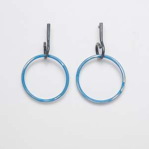 Powdercoated sterling silver earrings by Amy Iddles of Sefton, New Zealand, five colours