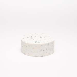 White terrazzo face and body soap by Studio Star of North Canterbury, New Zealand, two sizes