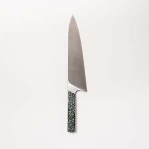 Chef knife with serpentine handle by Stuart Johnson of Havelock, Aotearoa