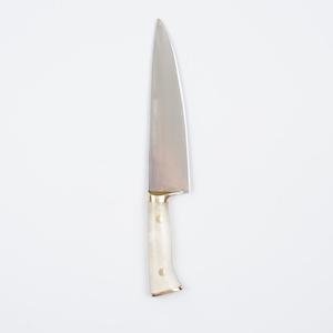 Bone handle chef knife by Peter Lorimer made in Central Otago, New Zealand