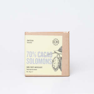 Solomons dark chocolate made by Ocho in Dunedin, New Zealand