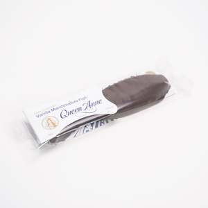 Queen Anne vanilla marshmallow and dark chocolate fish, made in Christchurch, New Zealand