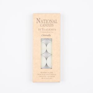 Citronella tealight candles by National Candles made in Wellington, New Zealand