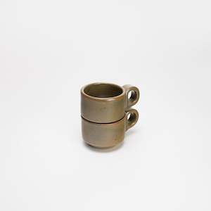 Ceramics: Espresso stacking cup by Richard Beauchamp of Selwyn, Aotearoa, two colours