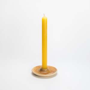 Low candle holder by Nicola Shuttleworth made in Island Bay, New Zealand, three colours