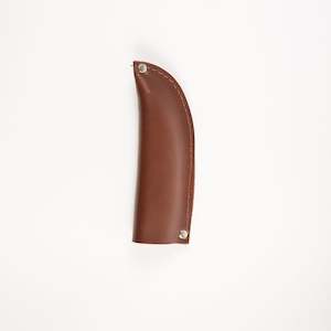 Leather sheath for folding knife made by Svord in Waiuku, Aotearoa