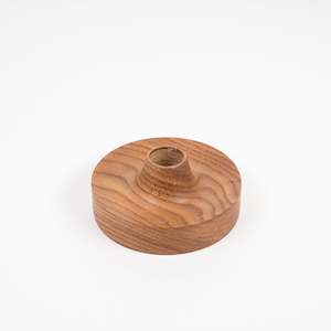 Hand turned elm candle holder made in Christchurch, New Zealand