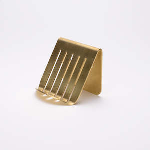 Soap block holder in brass, made in Tauranga, New Zealand