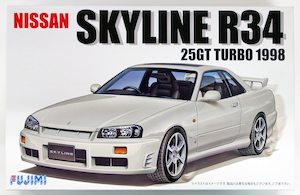 Hobby equipment and supply: Fujimi 1/24 R34 Skyline 25GT Turbo 1998 (ID-124) Plastic Model Kit