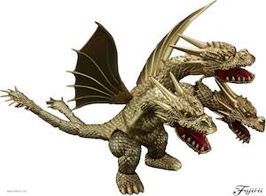 Hobby equipment and supply: Fujimi Chibimaru King Ghidorah (1991) 70th Anniversary Version [Qstyle G-401] Plastic Model Kit