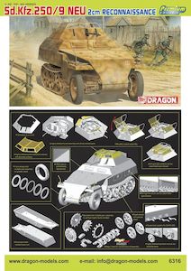 Dragon 1/35 Sd.Kfz.250/9 2cm Recon (Premium) Plastic Model Kit