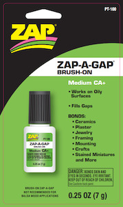 Hobby equipment and supply: Zap-A-Gap CA+ Brush-on Medium Cyanoacrylate (Green) 1/4oz/7g