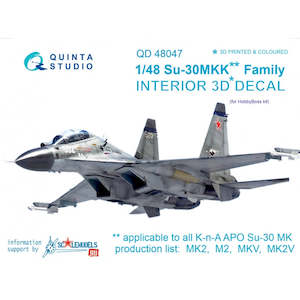 Quinta Studios 1:48 Su-30MKK 3D-Printed & coloured Interior on decal paper (for …