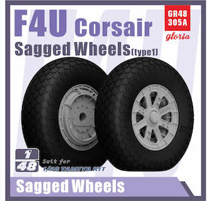 Hobby equipment and supply: Gloria 1:48 F4U Corsair Sagged Wheels(Type 1)