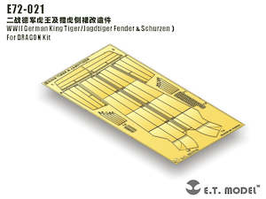 E.T. Model 1/72 WWII German King Tiger/Jagdtiger Fender & Schurzen PE Set