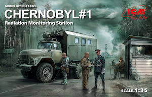 ICM 1:35 Chernobyl #1. Radiation Monitoring Station (ZiL-131KShM Truck & 5 Figur…