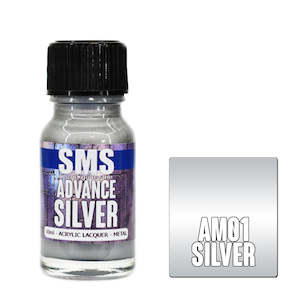 Hobby equipment and supply: SMS Advance Metallic Silver 10ml Acrylic Lacquer