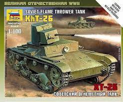 Zvezda 1/100 KhT-26 Flamethrower Plastic Model Kit