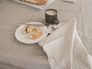 Linen - household: 100% French Flax Linen Napkins - Set of 4 - Linen Stripe