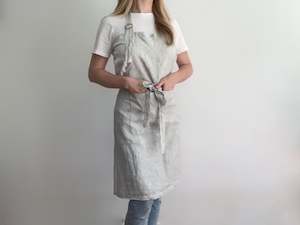 100% French Flax Linen Apron - Pinstripe