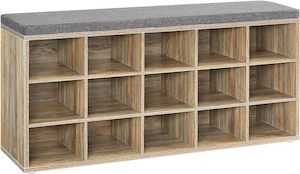 Household appliance: VASAGLE Shoe Storage Bench with 15 Compartments - Oak/Grey