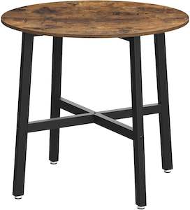 Vasagle Round Dining Table - Rustic Brown