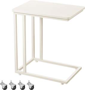 Household appliance: Vasagle Metal End Table with Castors - Cream White