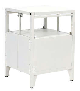 Fraser Country Metal Faster Setup Foldable Side Table & Nightstand - White