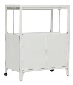 Fraser Country Metal Faster Setup Foldable Double Door Cabinet with Castors - White