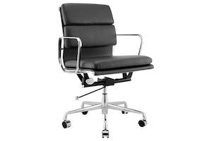 Household appliance: Matt Blatt Replica Eames Group Standard Aluminium Padded Low Back Office Chair (Black)