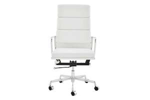 Matt Blatt Replica Eames Group Standard Aluminium Padded High Back Office Chair (White)