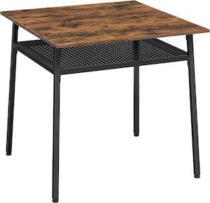 Household appliance: VASAGLE Square Dining Table - Rustic Brown and Black