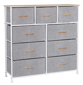 Ovela 9 Drawer Storage Chest - Light Grey