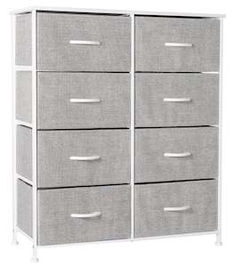 Household appliance: Ovela: 8 Drawer Storage Chest - Light Grey & White