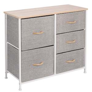 Ovela 5 Drawer Storage Chest - Light Grey