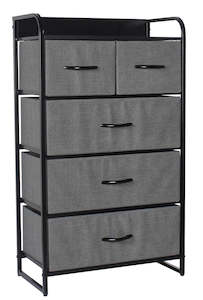 Ovela 5 Drawer Storage Chest - Dark Grey